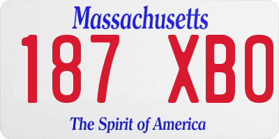MA license plate 187XB0