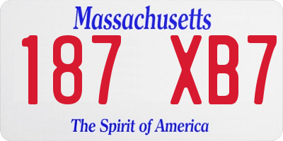 MA license plate 187XB7
