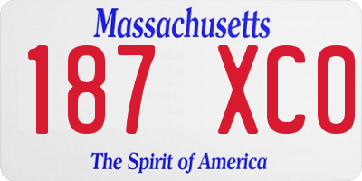 MA license plate 187XC0
