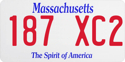 MA license plate 187XC2