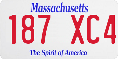 MA license plate 187XC4