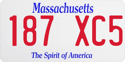 MA license plate 187XC5