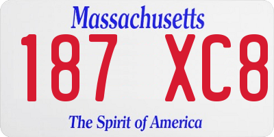 MA license plate 187XC8