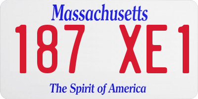 MA license plate 187XE1