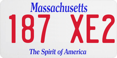 MA license plate 187XE2
