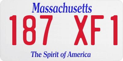MA license plate 187XF1