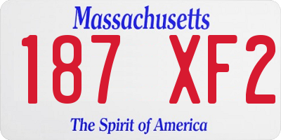 MA license plate 187XF2