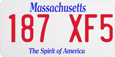 MA license plate 187XF5