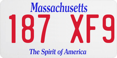 MA license plate 187XF9