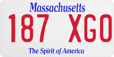 MA license plate 187XG0