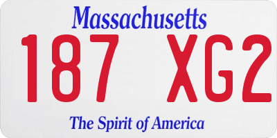 MA license plate 187XG2