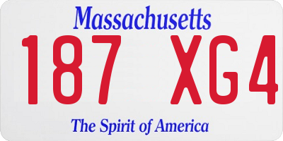 MA license plate 187XG4