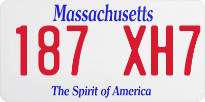 MA license plate 187XH7