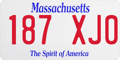 MA license plate 187XJ0