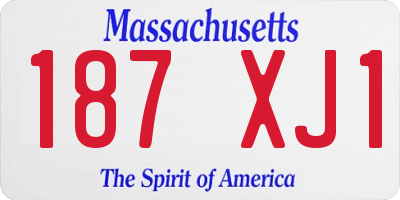 MA license plate 187XJ1