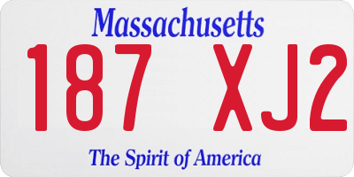 MA license plate 187XJ2