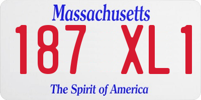 MA license plate 187XL1