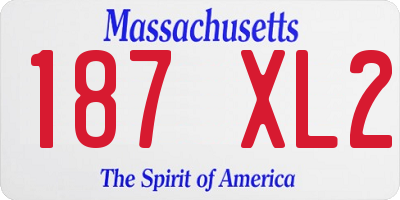 MA license plate 187XL2