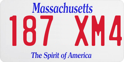 MA license plate 187XM4