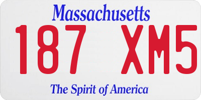 MA license plate 187XM5
