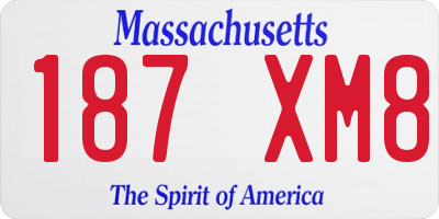 MA license plate 187XM8