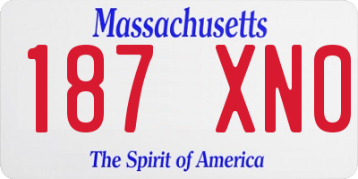 MA license plate 187XN0