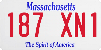 MA license plate 187XN1