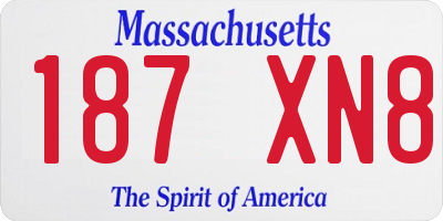 MA license plate 187XN8