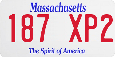 MA license plate 187XP2
