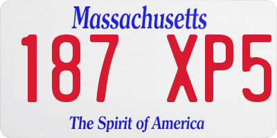 MA license plate 187XP5