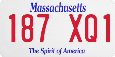 MA license plate 187XQ1