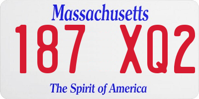 MA license plate 187XQ2