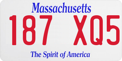 MA license plate 187XQ5