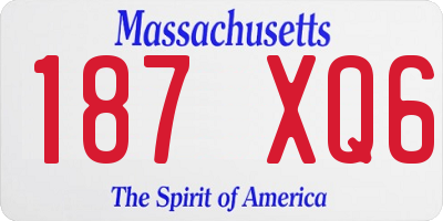MA license plate 187XQ6