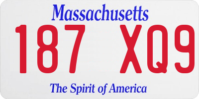 MA license plate 187XQ9