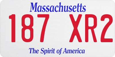 MA license plate 187XR2