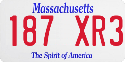MA license plate 187XR3