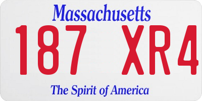 MA license plate 187XR4
