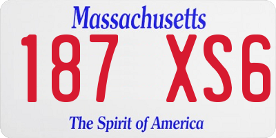 MA license plate 187XS6