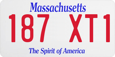 MA license plate 187XT1