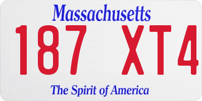 MA license plate 187XT4