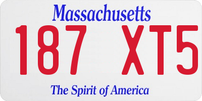 MA license plate 187XT5