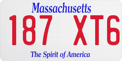 MA license plate 187XT6