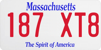 MA license plate 187XT8