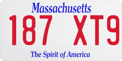 MA license plate 187XT9