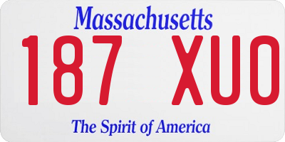 MA license plate 187XU0