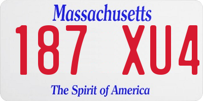 MA license plate 187XU4