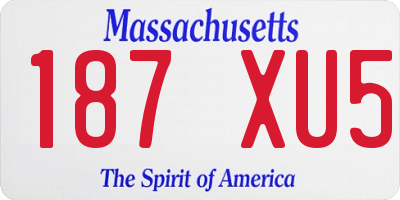 MA license plate 187XU5