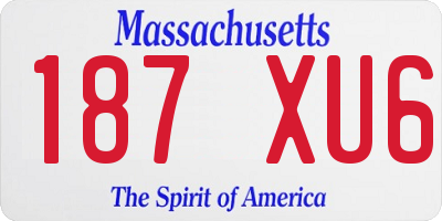MA license plate 187XU6