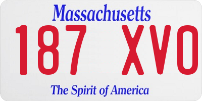 MA license plate 187XV0